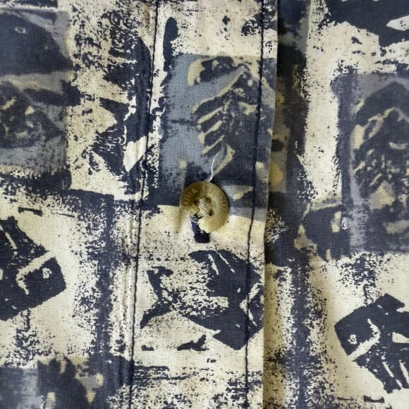 Columbia Batik Print Fish Button Down Shirt Men SZ XL Blue - Picture 6 of 9